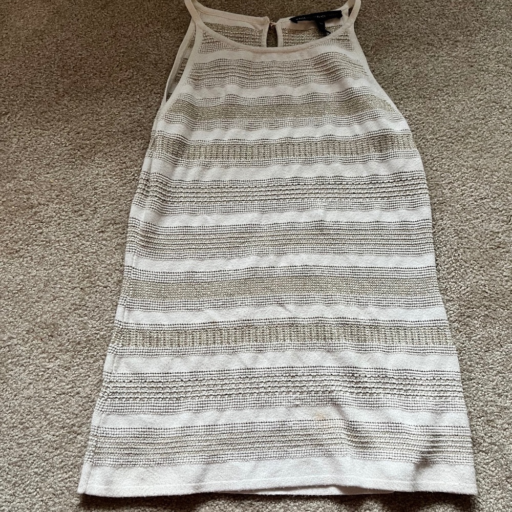 White Sparkly Tank Top